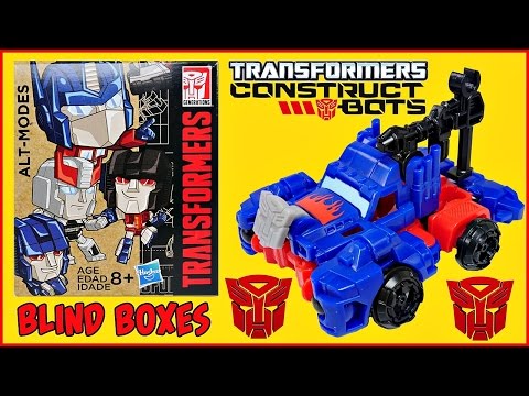 TRANSFORMERS NEW BLIND BOXES and CONSTRUCT BOTS Optimus Prime Toy Opening
