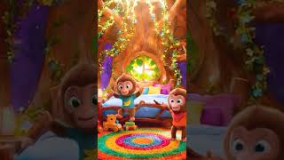 5 Küçük Maymun 🐵 | Five Little Monkeys | İngilizce Çocuk Şarkıları #Shorts