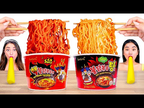 FIRE SPICY NOODLES MUKBANG! The Hottest Challenge In The World Real Sound BRAVO! 먹방