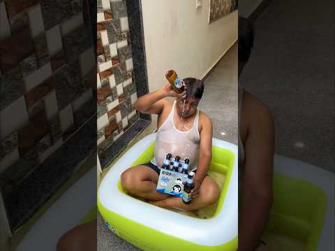Swimming Pool Full Of 🍺 Uncle ka Pre Birthday Surprise 🥳 #beer #liquor #funnyvideo #pool #swimming