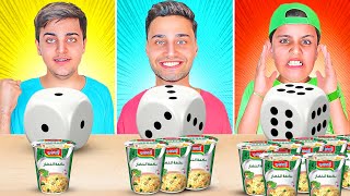 تحدي الأكل ( على حسب حجر النرد )🎲  اندومي"دجاج مقرمش..