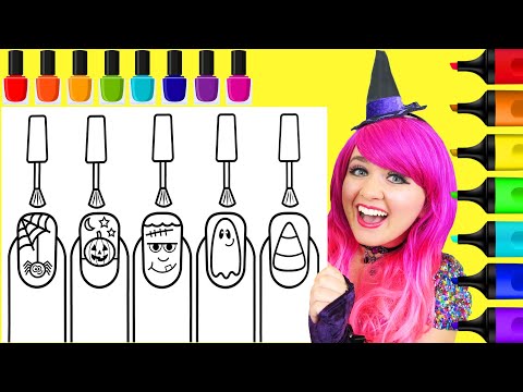 How To Color Halloween Nail Art | Markers