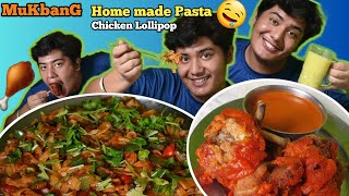 ASMR MUKBANG || Chicken Lollipop🍗, Home made Pasta😋and Mango Juice🤤|| Eating show || NrP vlogs ||