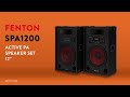 Fenton SPA1200 Active Party Speaker Pair, Microphones & Laser