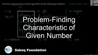 Problem-Finding Characteristic of Given Number