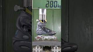Roller Skate Vs. 150 Ton Hydraulic Press ⛸️⚔️💥 Epic Destruction! #hydraulicpress #rollerskate