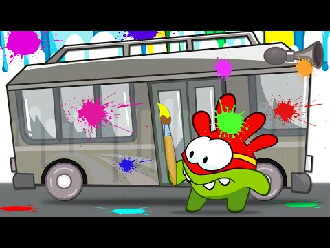 Let's Paint the Bus | Aprenda cores | Aprenda com Om Nom | Fun Learning Cartoons