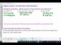 Exploring Properties of Real Numbers in Algebra