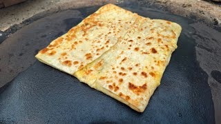 EL AÇMASI YAĞLI KARE GÖZLEME TARİFİ‼️ SACDA TEL TEL AYRILAN MAYASIZ PEYNİRLİ GÖZLEME YAPIMI