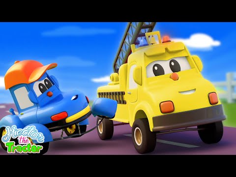 Wheels on the Fire Truck, Hector the Tractor Cartoon Vehicle Videos for Children