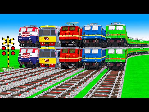 【踏切アニメ】あぶない電車【カンカン】電車 Train Climbing Pynamids 🚦 Fumikiri 3D Train Railroad Crossing Animation #train