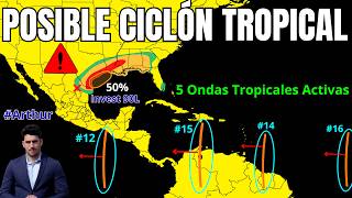ALERTA Lluvias Torrenciales en el noreste de México y sur de EEUU por la Invest 90L. ¿Arthur?