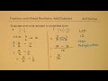 Adding and Subtracting Fractions