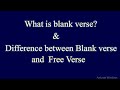 Understanding Free Verse and Blank Verse