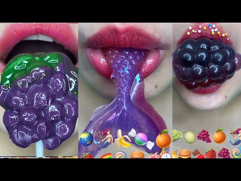 asmr MINUTES DELICIOUS LOLLIPOP ICE CREAM RAINBOW CANDY TIKTOK EMOJI COMPILATION eating sounds