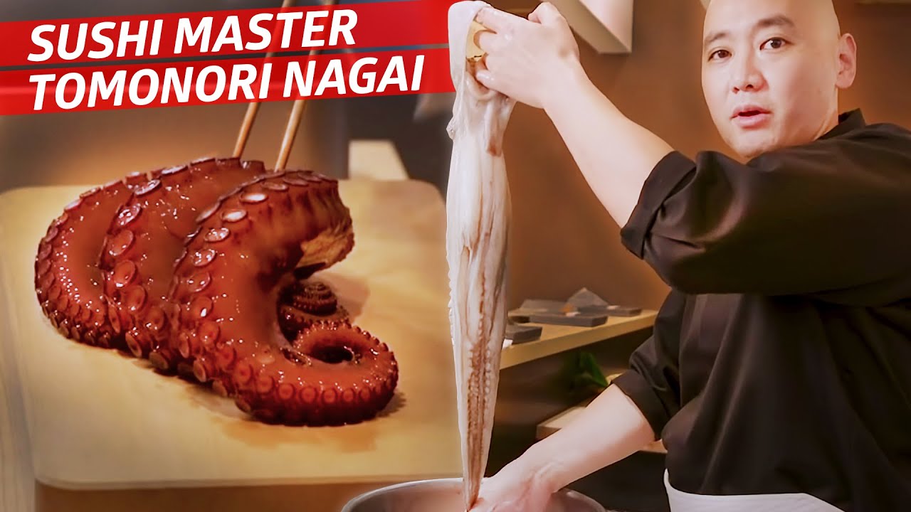 How Master Sushi Chef Tomonori Nagai Prepares an Octopus for His Omakase Omakase
