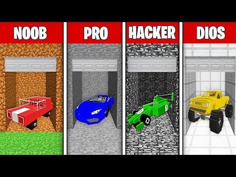 GARAJE NOOB VS PRO VS HACKER VS DIOS EN MINECRAFT TROLL 😱