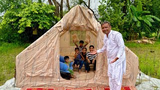 Camping in Rain With Inflatable Tent Rain ASMR | RAIN STORM Camping in AIR TENT | Mubashir Saddique 