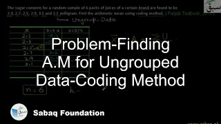 Problem on A.M  for Ungrouped Data by Coding Method