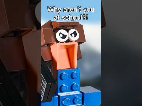 Ditching School - With LEGO® Brick separators #lego #comedyshort #school #relatable #puppet