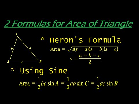 Area of Triangle Using Heron's Formula and Sine Formula