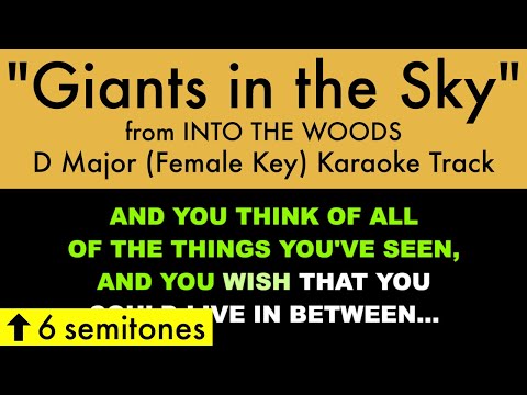 “Giants in the Sky” (Female Key) from Into the Woods (D Major) – Karaoke Track with Lyrics on Screen