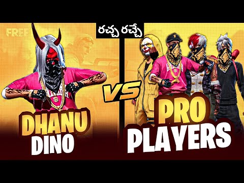 Dhanu Dino vs pro players 1 vs 4 clash squad custom room dangerous fights in free fire in Telugu