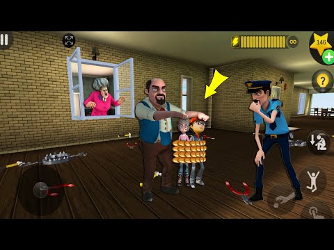 Scary Teacher 3D - with nick and tani troll Miss T fell face down  part 4706 #scaryteacher3d