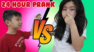 24 hour challenge Sibling Prank War Sis VS Bro