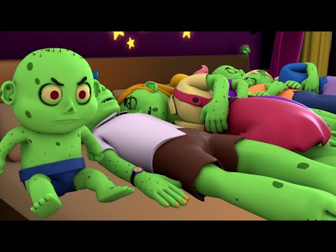 🧟 Seven Zombies In The Bed Roll Over🛏️ | Halloween Song for Babies | Nursery Rhyme Street