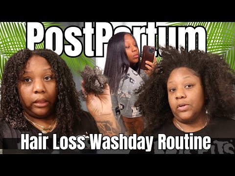 My Hair is Falling OUT | Postpartum Hair Loss Wash Day Routine | Natural Hair ACV Rinses