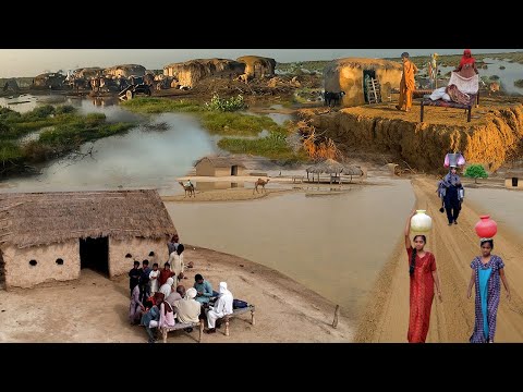 Morning Routine of Desert People in Rainy Days at India Pakistan Border || Village Life in Pakistan