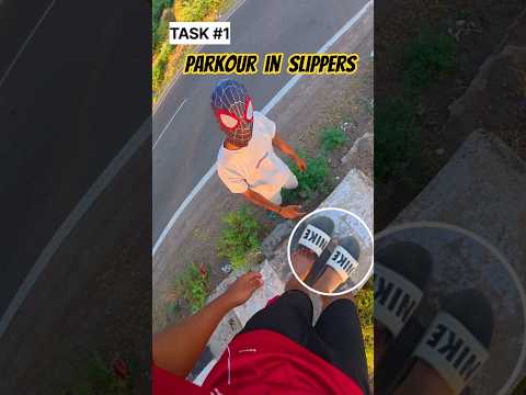 Parkour in Slippers 🩴 #remix #dj #funk #musica #music #viral #parkour #explorenow #cartoon #funny