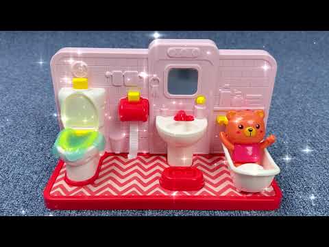 👧Toys ASMR👧 5💕 Minutes Satisfying with Unboxing Pink Baby Bear Bathroom, Pooping Toys Collection