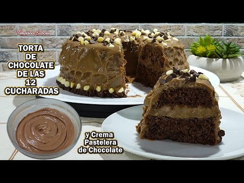 TORTA DE CHOCOLATE DE 12 CUCHARADAS Y CREMA PASTELERA DE CHOCOLATE 2 RECETAS FÁCILES Y DELICIOSAS