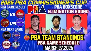 PBA LATEST TEAM STANDINGS MARCH 25,2026|PBA BOXSCORE|PBA GAME RESULT|PBA GAME SCHEDULE MARCH 27,2026