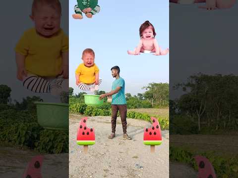 Flying crying babies catching vs cute bhabhi - Funny vfx magic 😃😆 #funny #shorts #trending