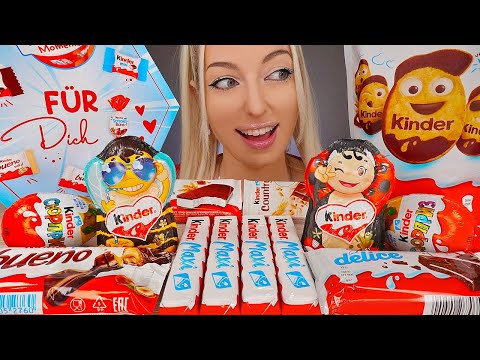 ASMR CHOCOLATE KINDER PARTY, BUENO, CAKE, CANDY, COOKIE  DESSERT  MUKBANG, 킨더 초콜릿 먹방