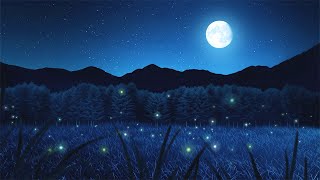 Relaxing Sleep Music & Night Nature Sounds: Soft Crickets, Gentle Piano, Stress Relief, Fall Asleep