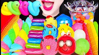 ASMR Rainbow Marshmallw Candy Dessert 마쉬멜로우 캔디 젤리 먹방 Mukbang, Eating