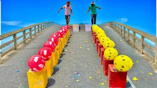 Extreme Balloons Popping Challenge Race or Big Ball Roll