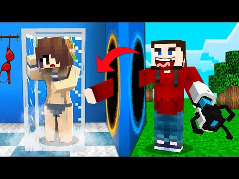 AKU DIAM2 NGINTIP CEWEK LAGI MANDI TAPI PAKE SENJATA PORTAL TEMBUS PANDANG SUPER SUS DI MINECRAFT !!