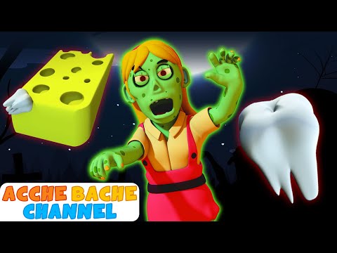 Sister Zombie Khaye Cheese | Spooky Halloween Nursery Rhymes For Kids | Acche Bache Channel