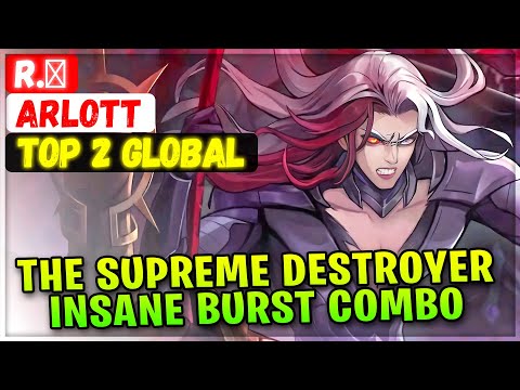 The Supreme Destroyer, Insane Burst Combo [ Top Global Arlott ] R.ㅤ - Mobile Legends Emblem & Build