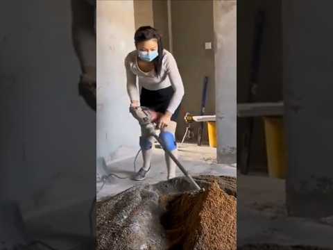 mixing soil and cement with a special drill #construction #shorts