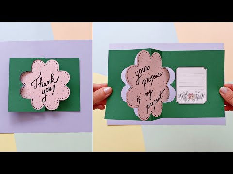 DIY Thank You Card | How to Make a Flower Pop Up Card | Handmade Card Ideas