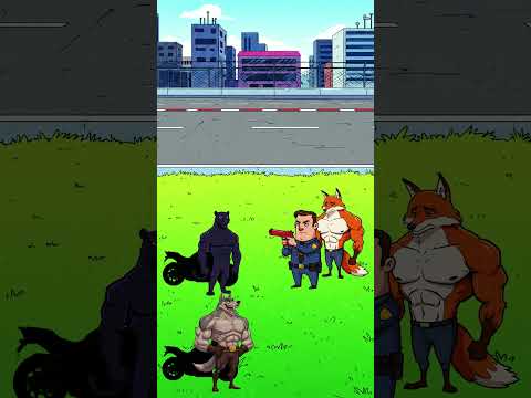 Encontrando a moto do senhor raposo com o policial! #desenhoanimado #infantil #animation