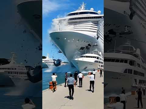 Cruise Ship Hits Yacht While Approaching the Dock!