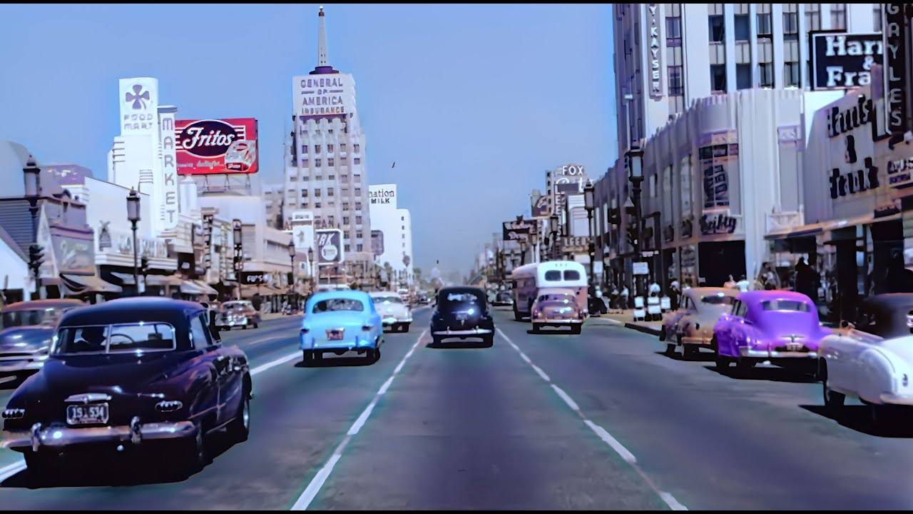Early 1950s Los Angeles - 4k and Remastered
