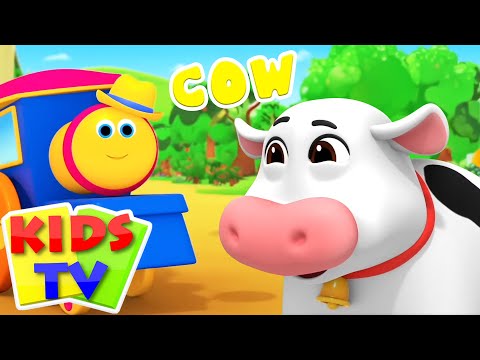 Bob the Train Name the Animal Song, বব ট্রেন পশু শব্দ গান, Rhyme and Cartoon Song for Children